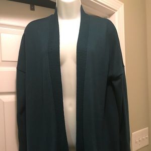 Open Front Dark Teal Cardigan